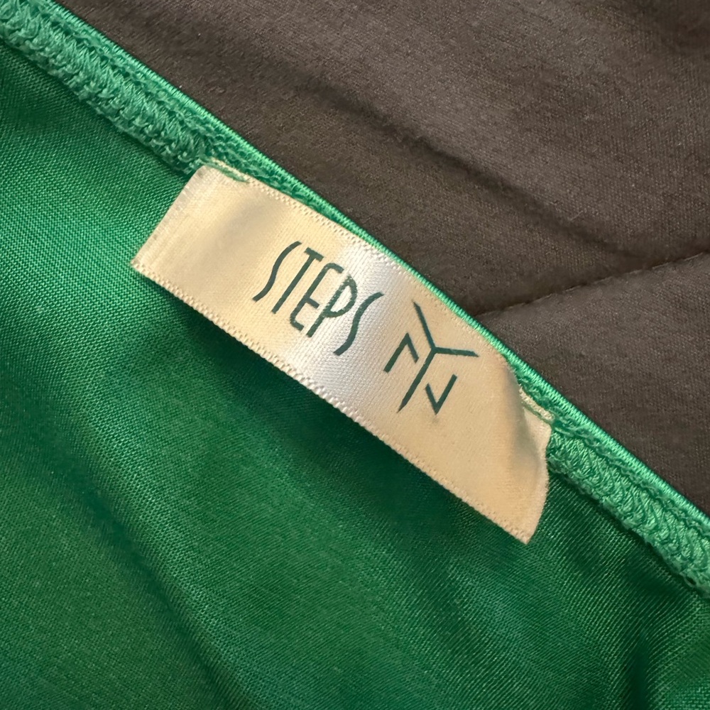 Green Satin Slip Dress - Picture 5 of 7